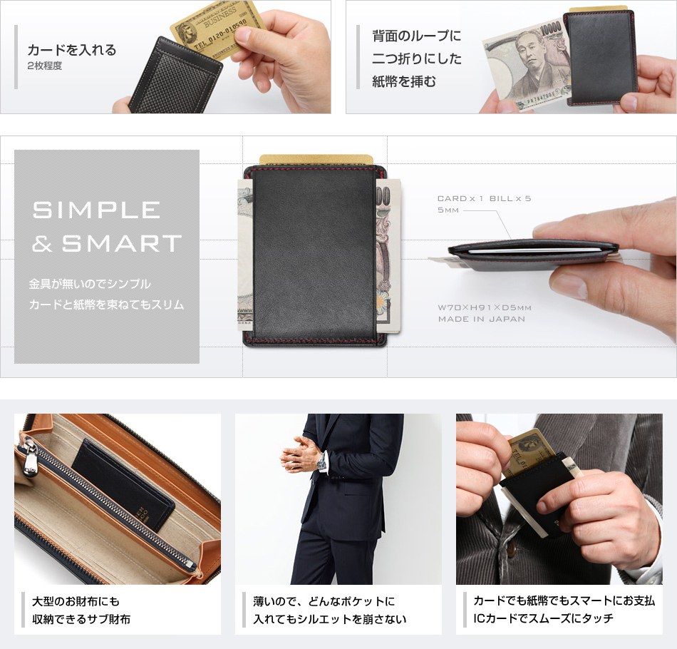 S3Hカードマネーホルダーの使い方