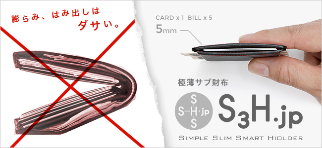 S3Hカードマネーホルダーのマネークリップ